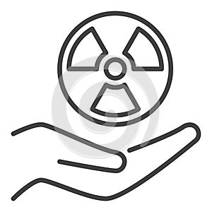 Hand and Radiation vector Radiology outline icon or symbol