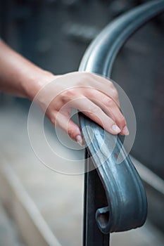 Hand on the railing