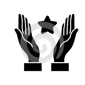 Hand raiz pray Isolated Vector icon which can easily modify or edit photo