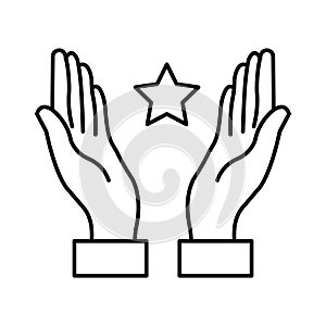 Hand raiz pray Isolated Vector icon which can easily modify or edit photo