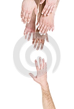 Hand reaching out for help