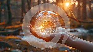 A hand reaching out to touch a floating orb representing the connection between the physical and metaphysical realms
