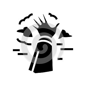 hand reaching sky progress glyph icon vector illustration