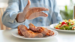 The plate of fried chicken.AI generated image