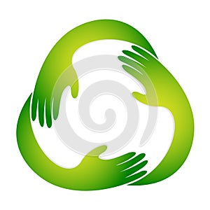 Hand recycle symbol