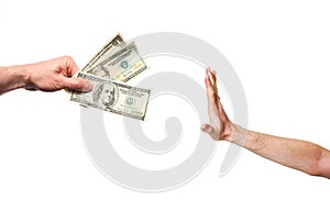 Hand rejecting money