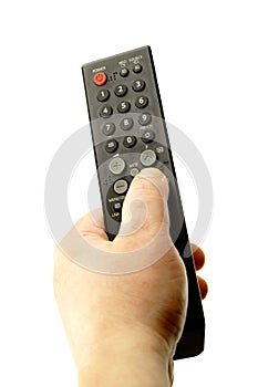 Hand with remote control