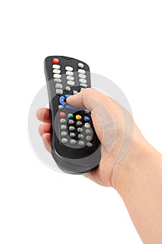 Hand with remote control