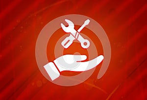 Hand Repair icon isolated on abstract red gradient magnificence background