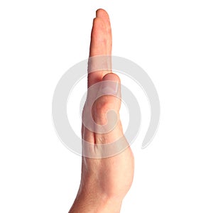 Hand represent letter i