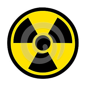 Hand restraints for Nuclear symbol flat vector icon.