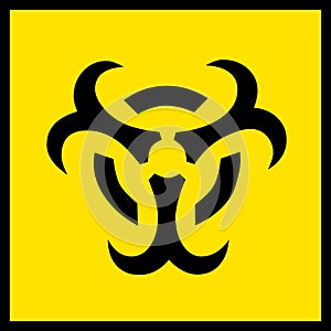 Hand restraints for Nuclear symbol flat vector icon.