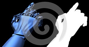 Hand of a robot. Internet technology concept. 3D rendered illustration
