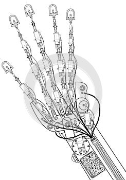 Hand robot technical drawing