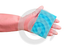 Hand in rubber glov