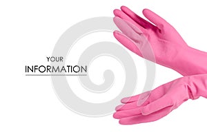 Hand in a rubber glove for cleaning cleanliness pattern