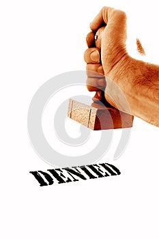 Hand and rubber stamp