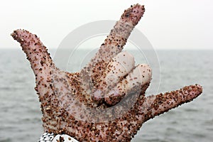 Hand with sand