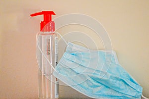 Hand sanitiser and mask for prevention of the pandemic Covid-19 or corona outbreak