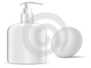 Hand sanitize bottle. Soap dispense, liquid gel photo