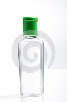 Hand sanitized gel on a clear bottle
