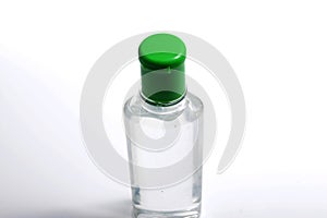 Hand sanitized gel on a clear bottle