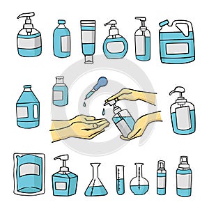 Hand sanitizer bottle set