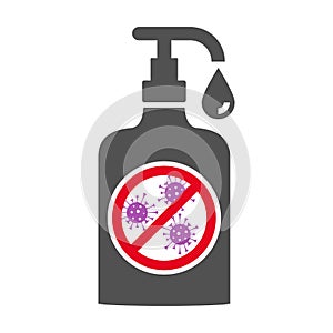 Hand sanitizer dispenser icon in flat style.