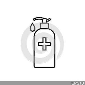 Hand sanitizer icon on white bacground