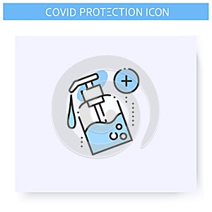 Hand sanitizer line icon