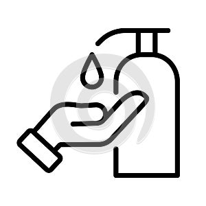 Hand sanitizer line icon isolated - PNG