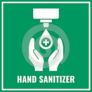 Hand sanitizer sign, sanitise your hands here photo
