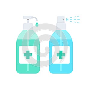 Hand sanitizer vector bottle icons