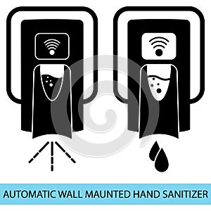 Hand sanitizer. Wall mounted soap automatic dispenser. Automated disinfectant with the sensor. Touch less hand sanitizer. Wall