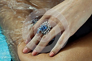 Hand with a Sapphire Ring