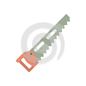 Hand saw icon flat isolated vector