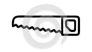 Hand Saw Tool Icon, Woodworking and DIY Projects, vector design Generative AI