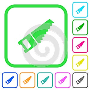 Hand saw vivid colored flat icons icons