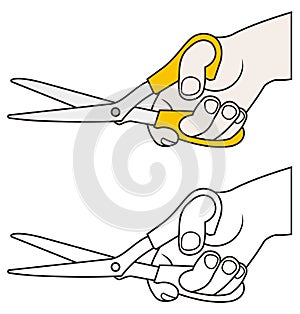 Hand with scissors