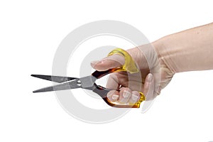 Hand with scissors