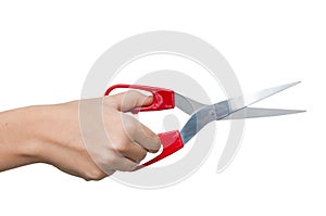 Hand with scissors