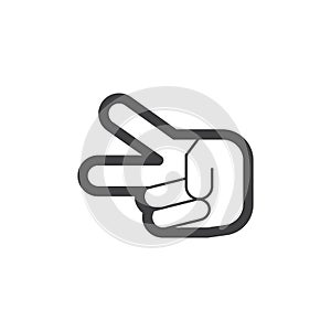 Hand scissors symbol. line icon, outline logo illustratio