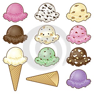 Hand Scooped Ice Cream Flavors with Cone