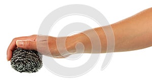 Hand with scourer