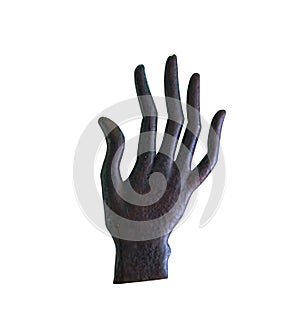 Hand sculpture, black hand gesture