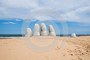 Hand sculpture, Punta del Este Uruguay photo