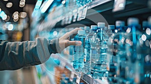 The Hand Picking Water Bottle.AI generated image