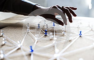 Hand selecting pin on connection simulate