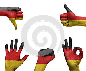 Hand set with the flag of Germany