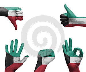 Hand set with the flag of Kuwait